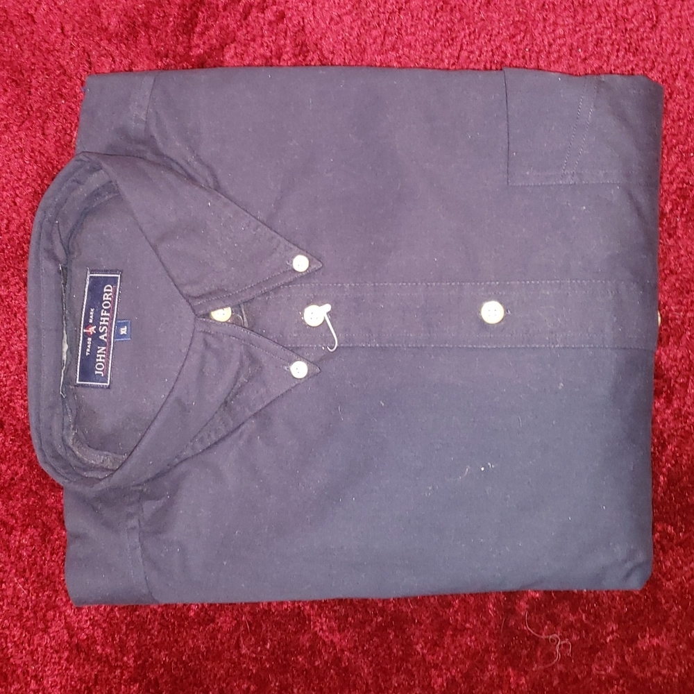 John Ashford button down navy blue shirt, size XL - NEW